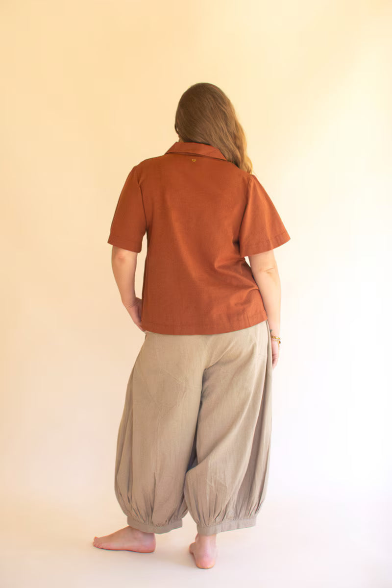 Oatmeal Drawstring Balloon Pant