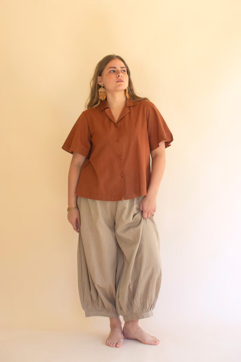 Oatmeal Drawstring Balloon Pant