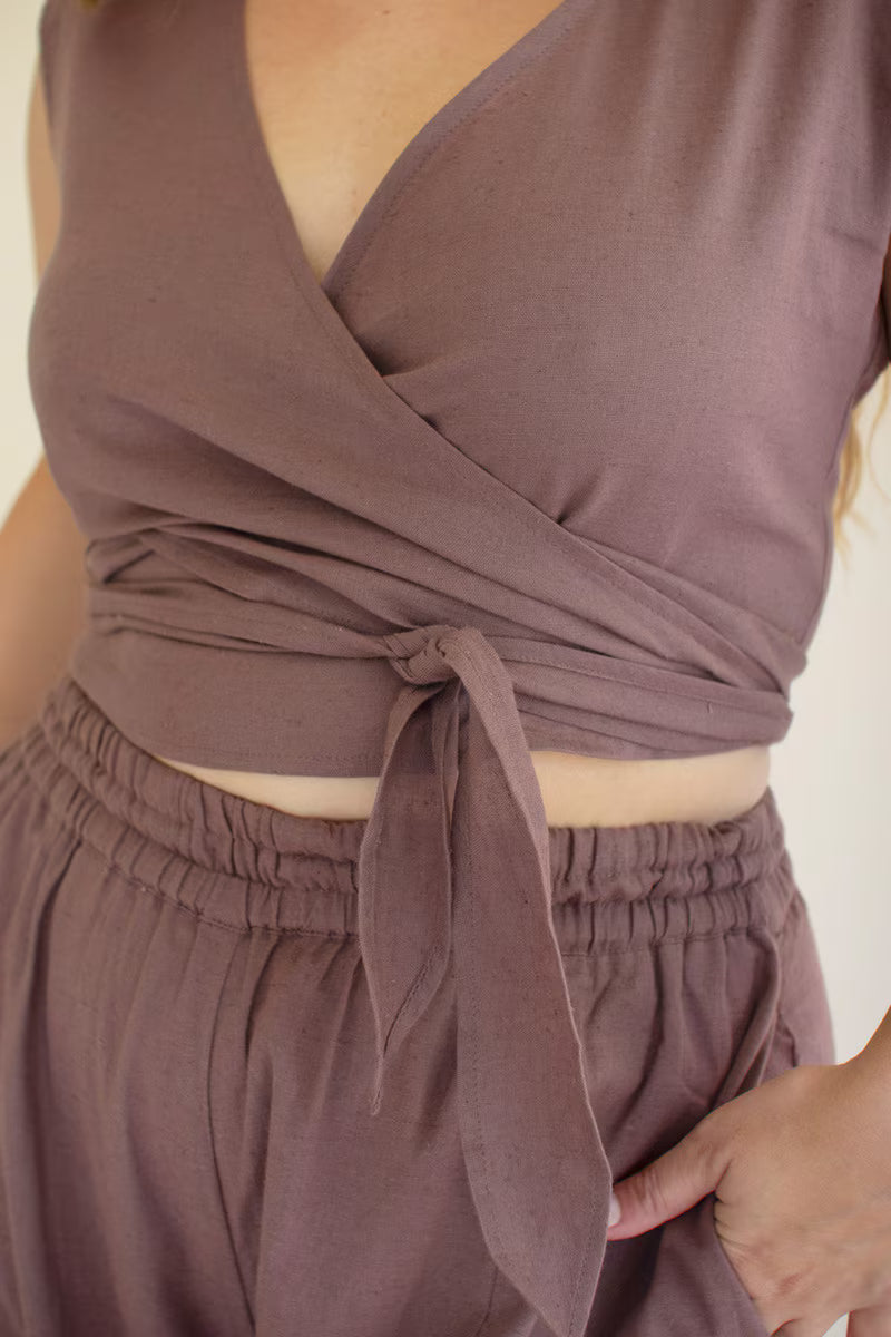 Mulberry Convertible Wrap Blouse