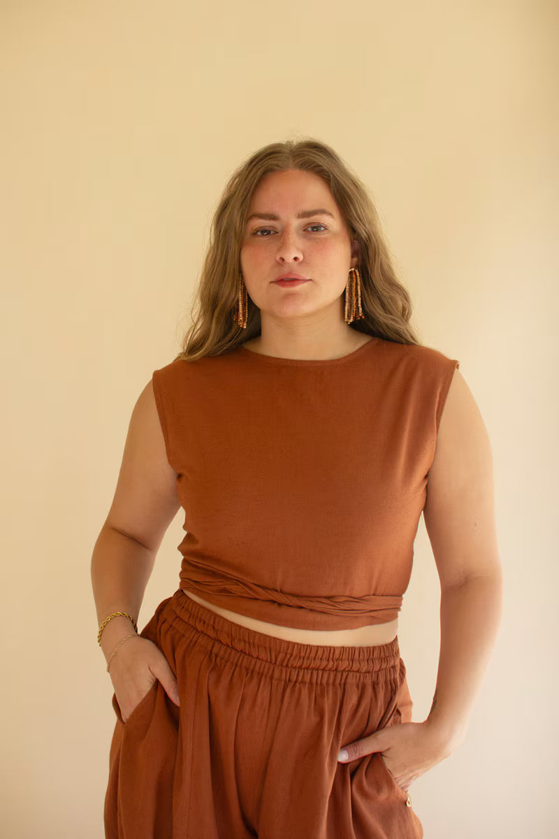 Cinnamon Convertible Wrap Blouse