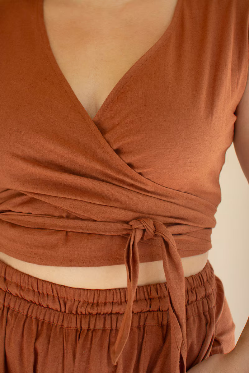 Cinnamon Convertible Wrap Blouse