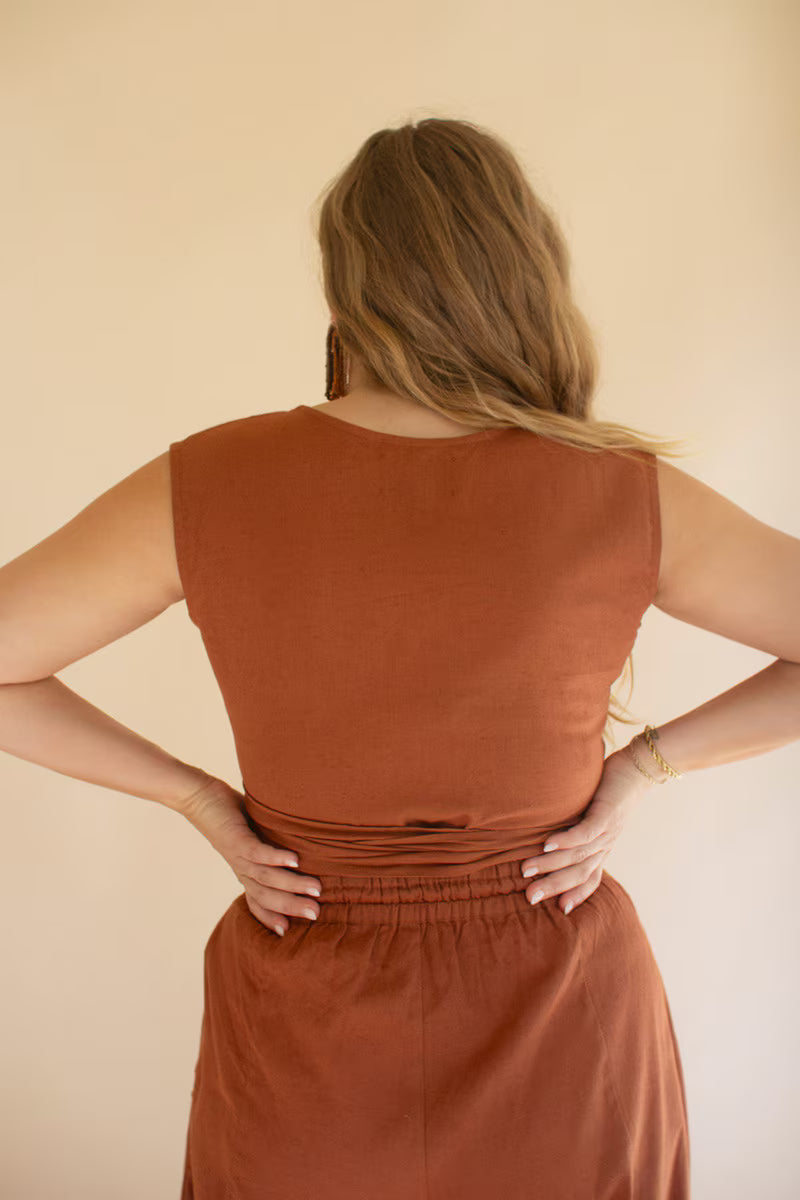 Cinnamon Convertible Wrap Blouse