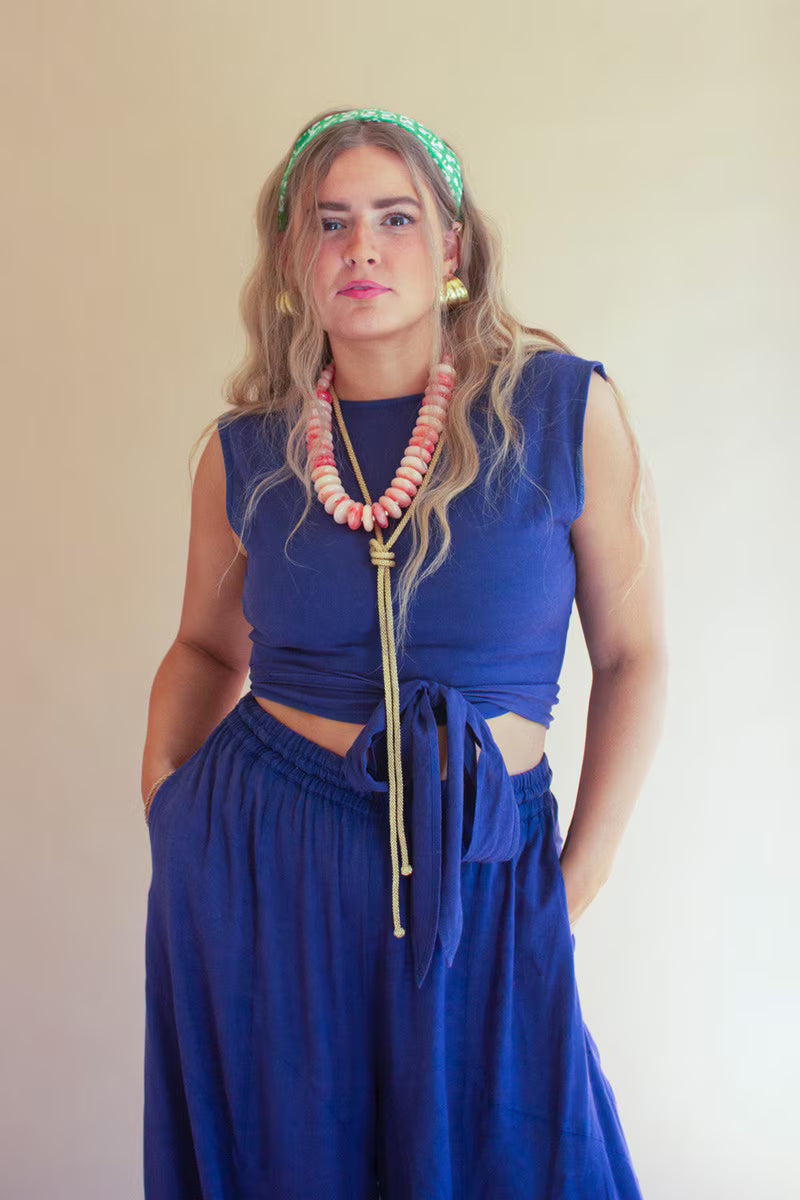 Blueberry Convertible Wrap Blouse