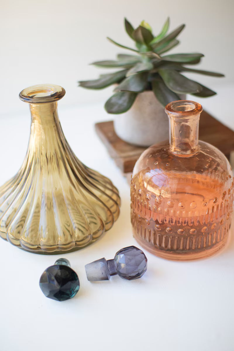 Set of 2 Glass Decanters