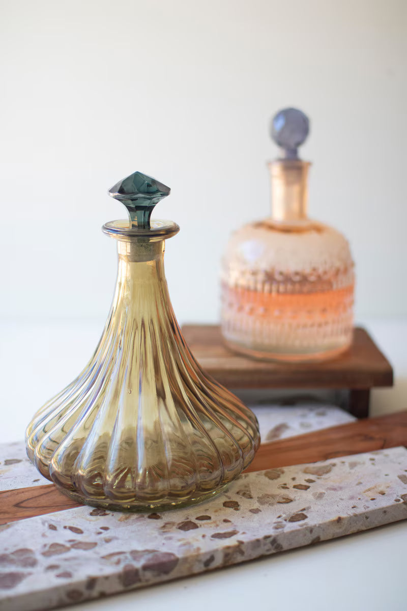 Set of 2 Glass Decanters