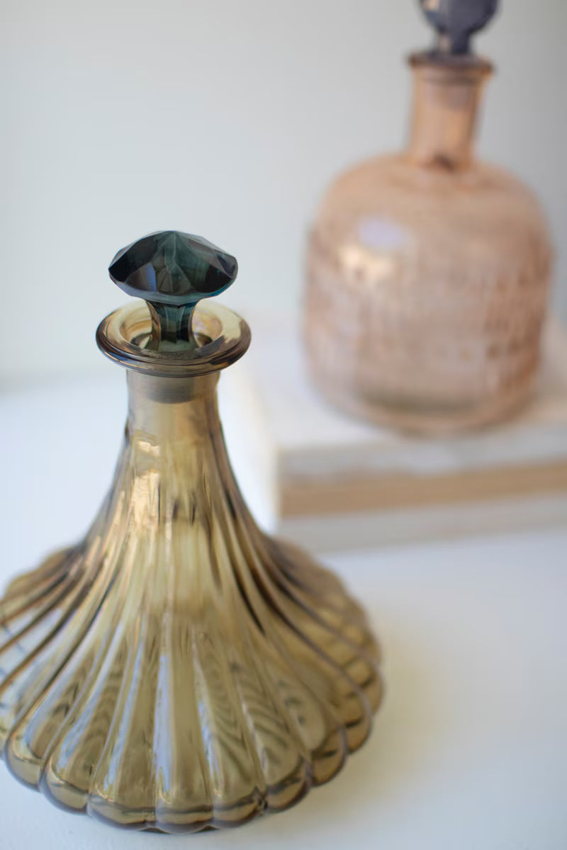 Set of 2 Glass Decanters
