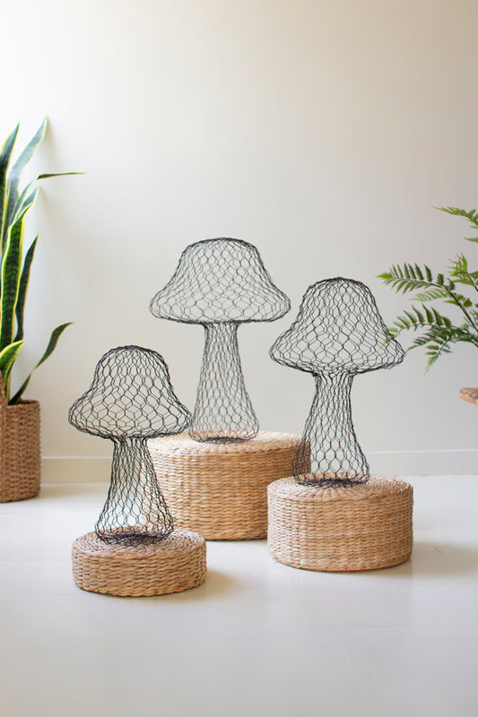 Set of 3 Wire Mushrooms
