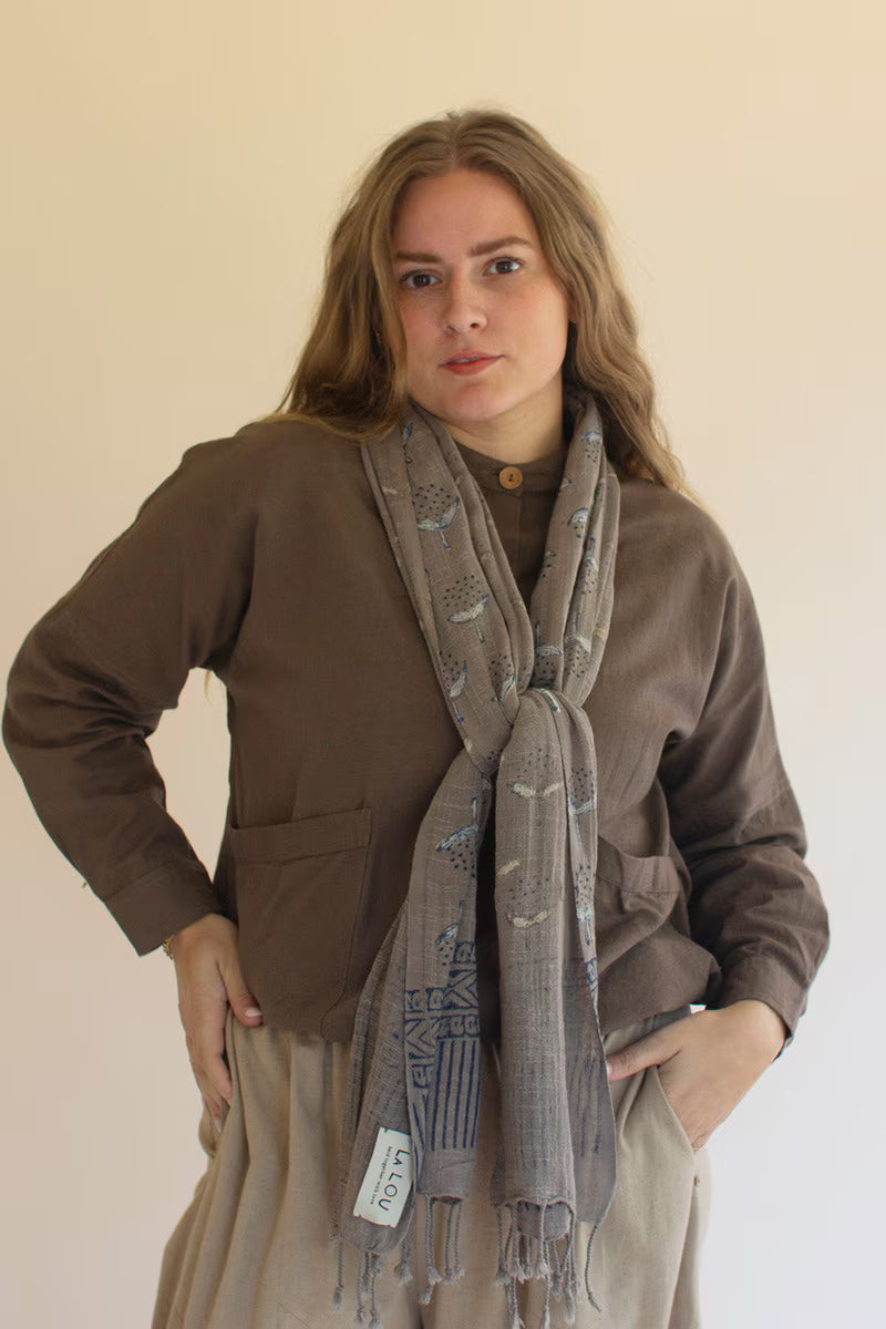 Set of 4 Block-Printed Scarves