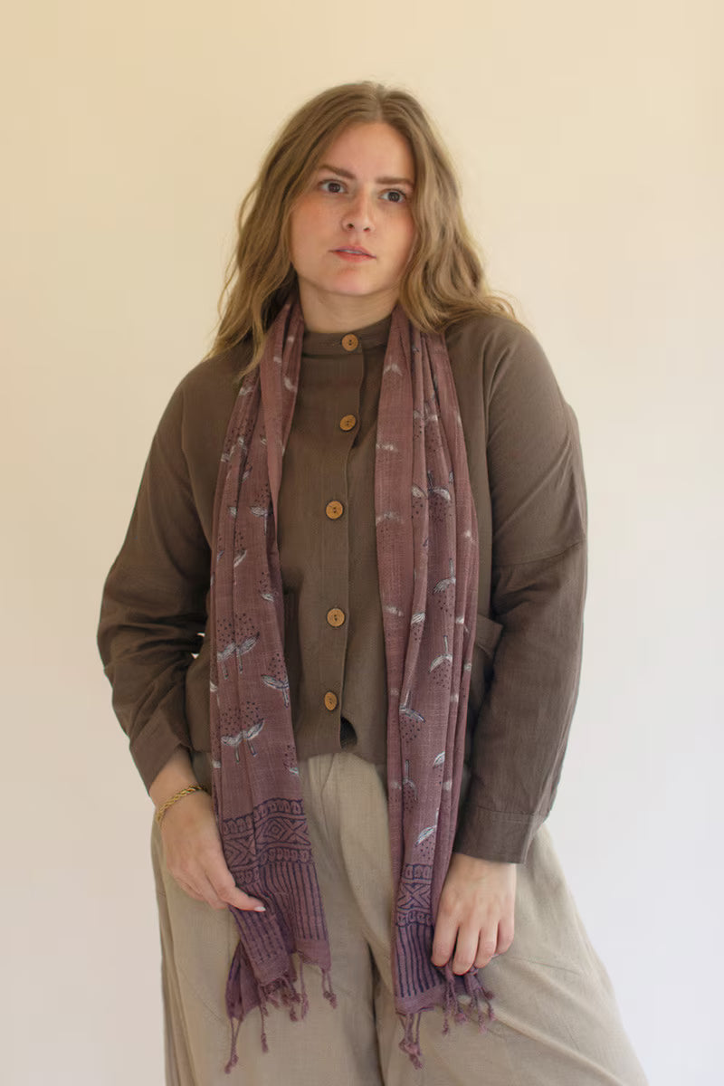 Set of 4 Block-Printed Scarves