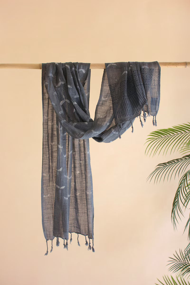 Set of 4 Block-Printed Scarves