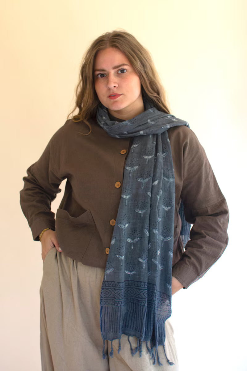 Set of 4 Block-Printed Scarves