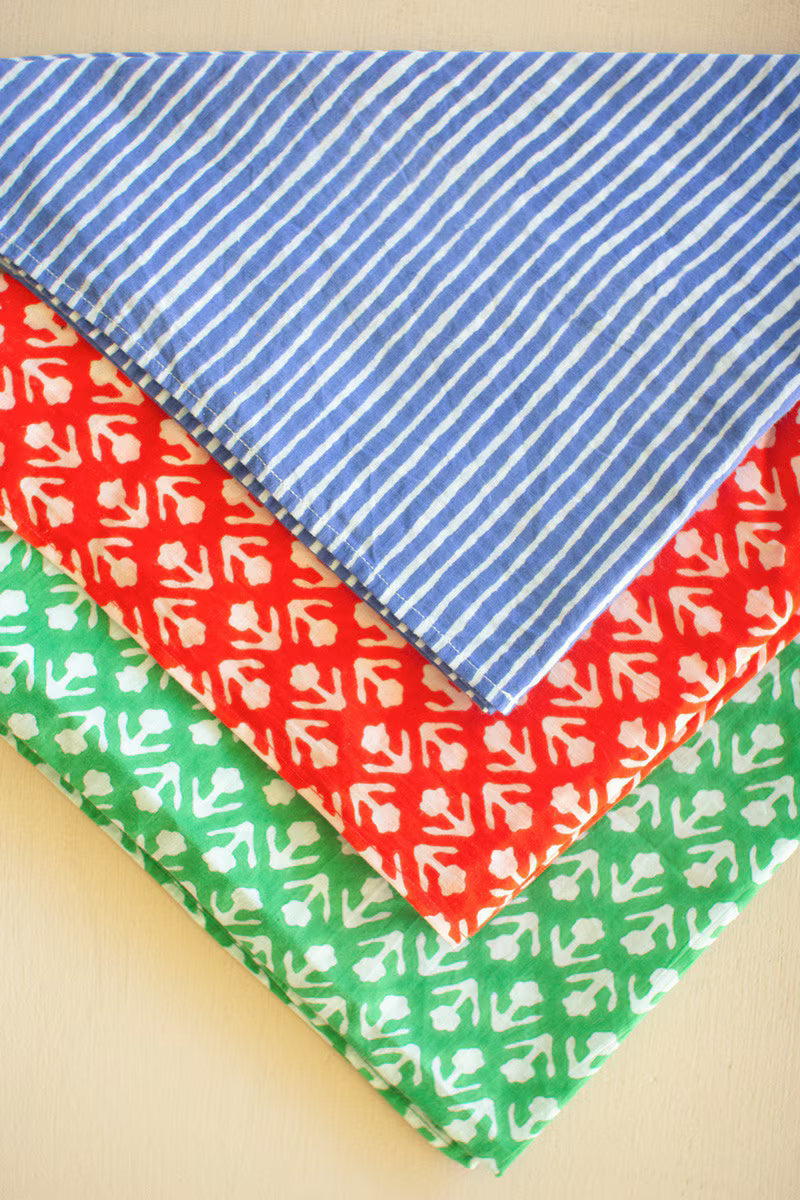 Set of 3 Block-Print Neck Ties