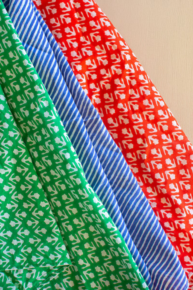 Set of 3 Block-Print Neck Ties