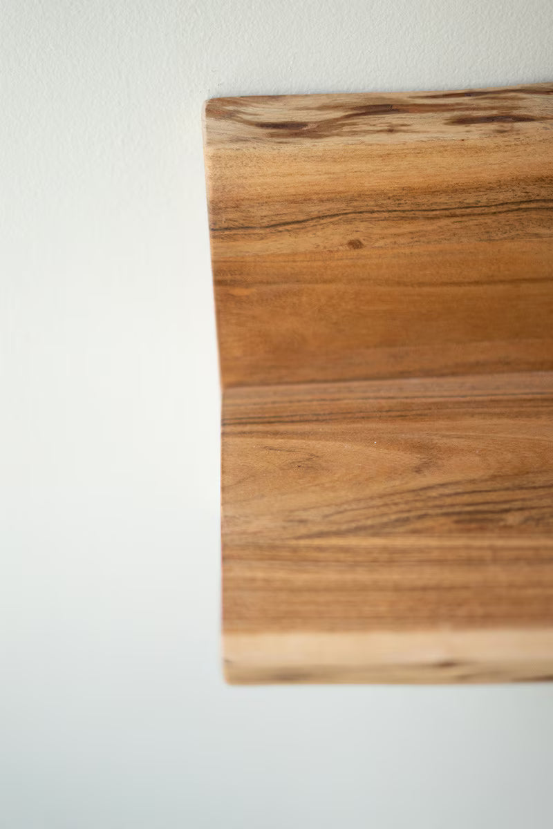 Set of 3 Live-Edge Acacia Wood Floating Shelves