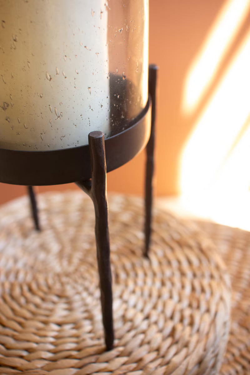 Set of 2 Iron and Glass Hurricanes