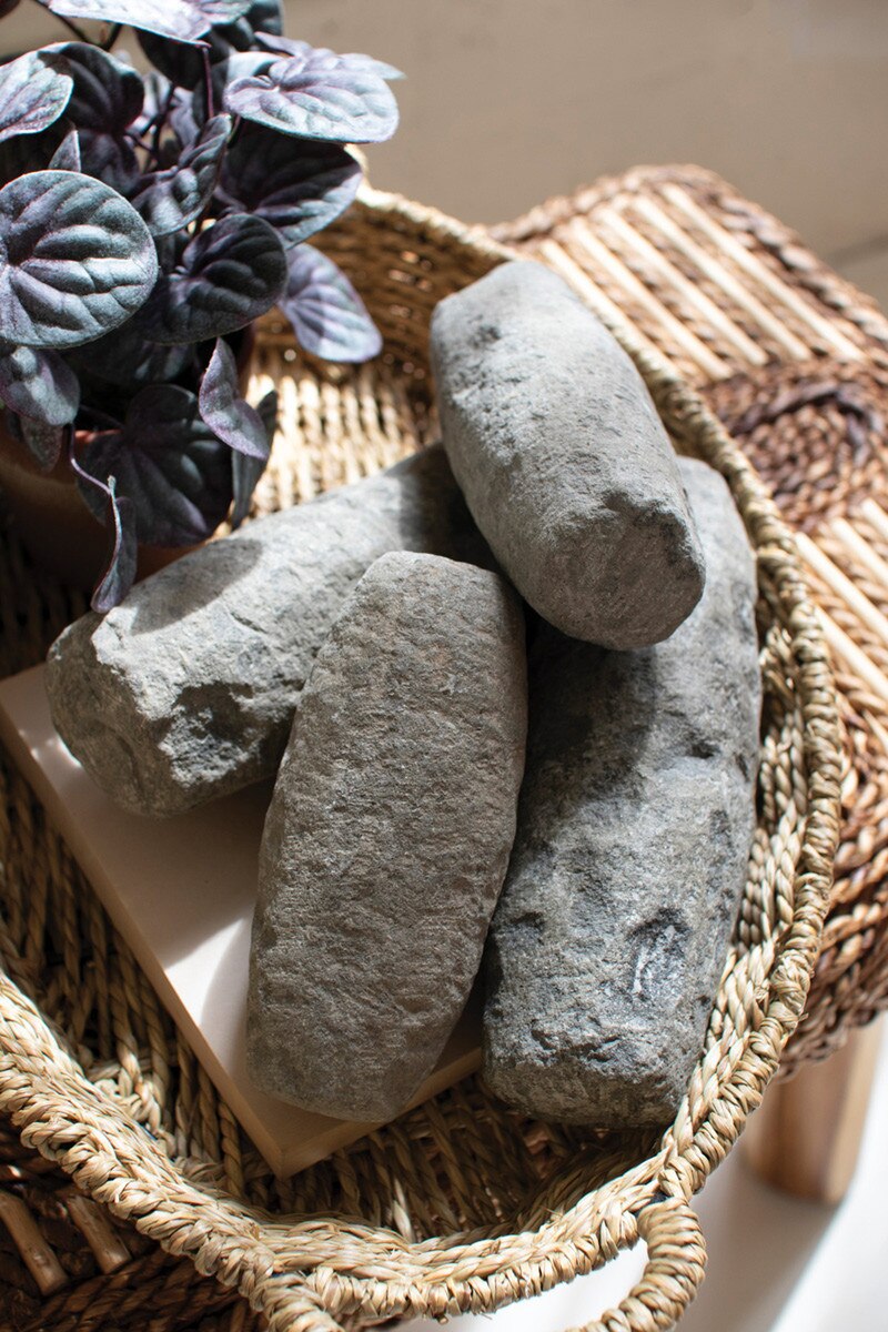 Set of 4 Hand-Carved Stone Pestles