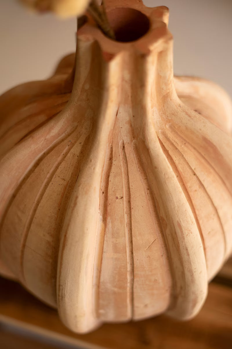 Ribbed Terracotta Vase