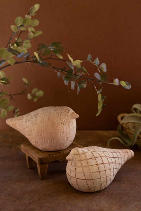 Set of 2 Terracotta Birds