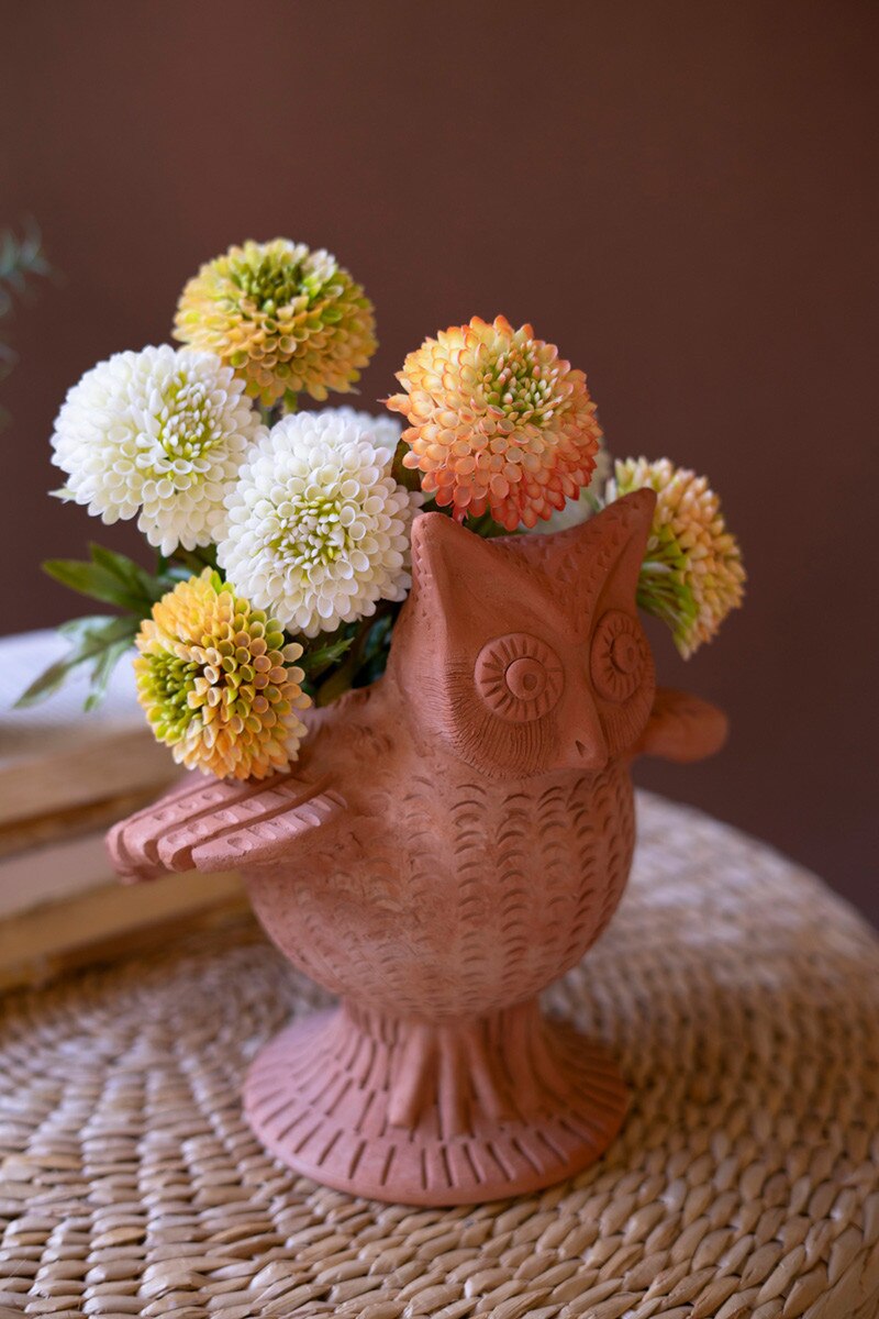 Terracotta Owl Planter