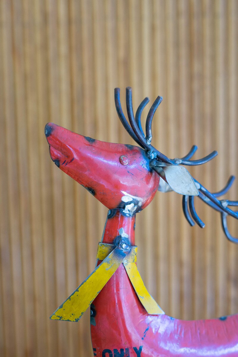 Set of 2 Recycled Metal Deer