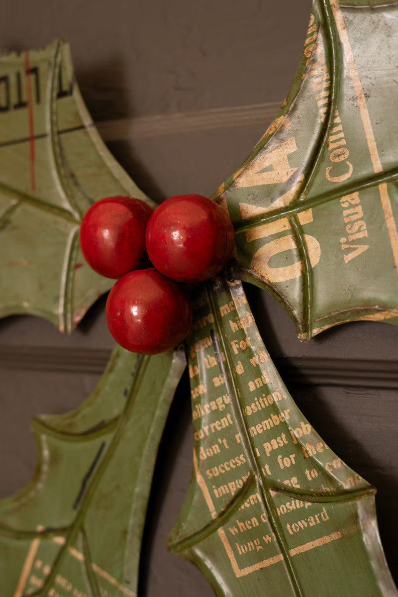 Recycled Metal Holly Door Hanger