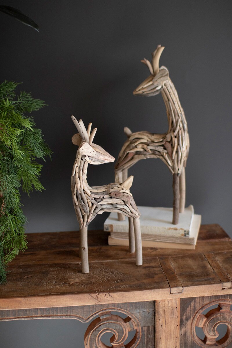 Set of 2 Driftwood Reindeer