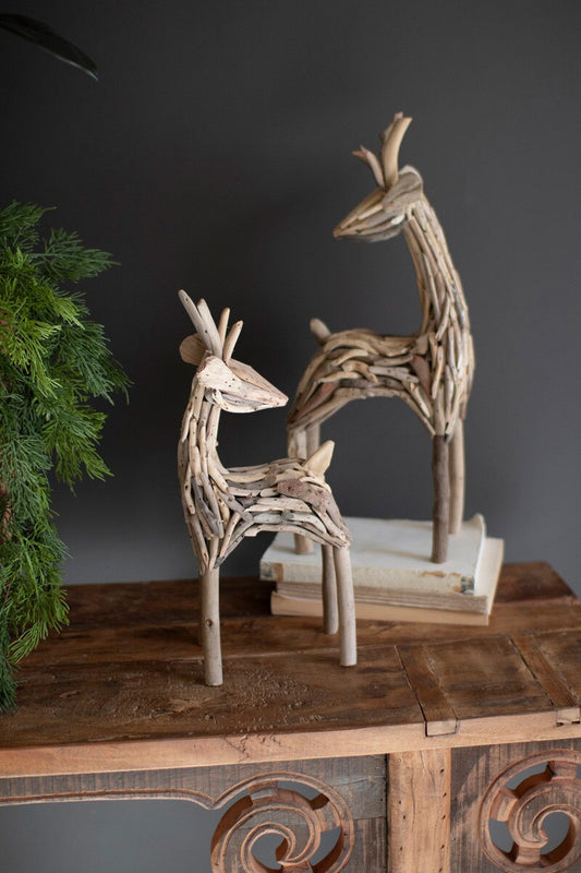 Set of 2 Driftwood Reindeer