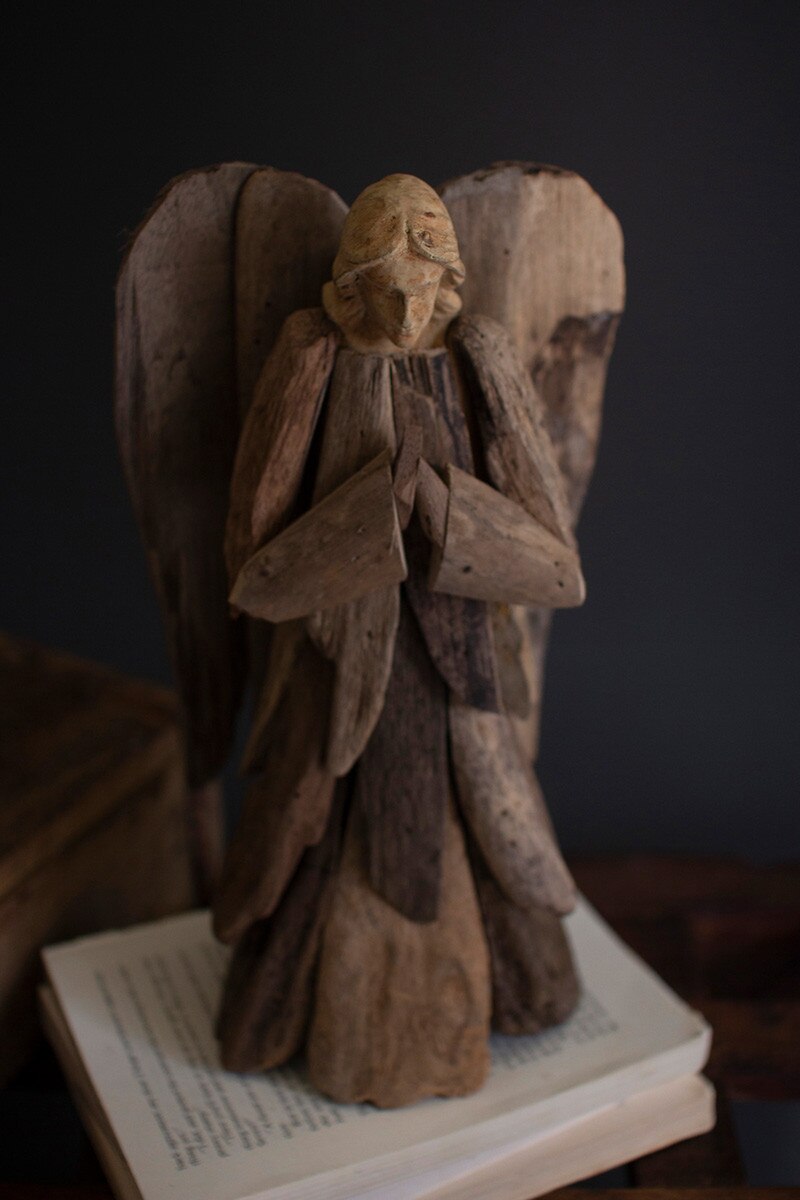 Set of 2 Driftwood Angels