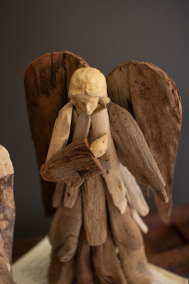 Set of 2 Driftwood Angels