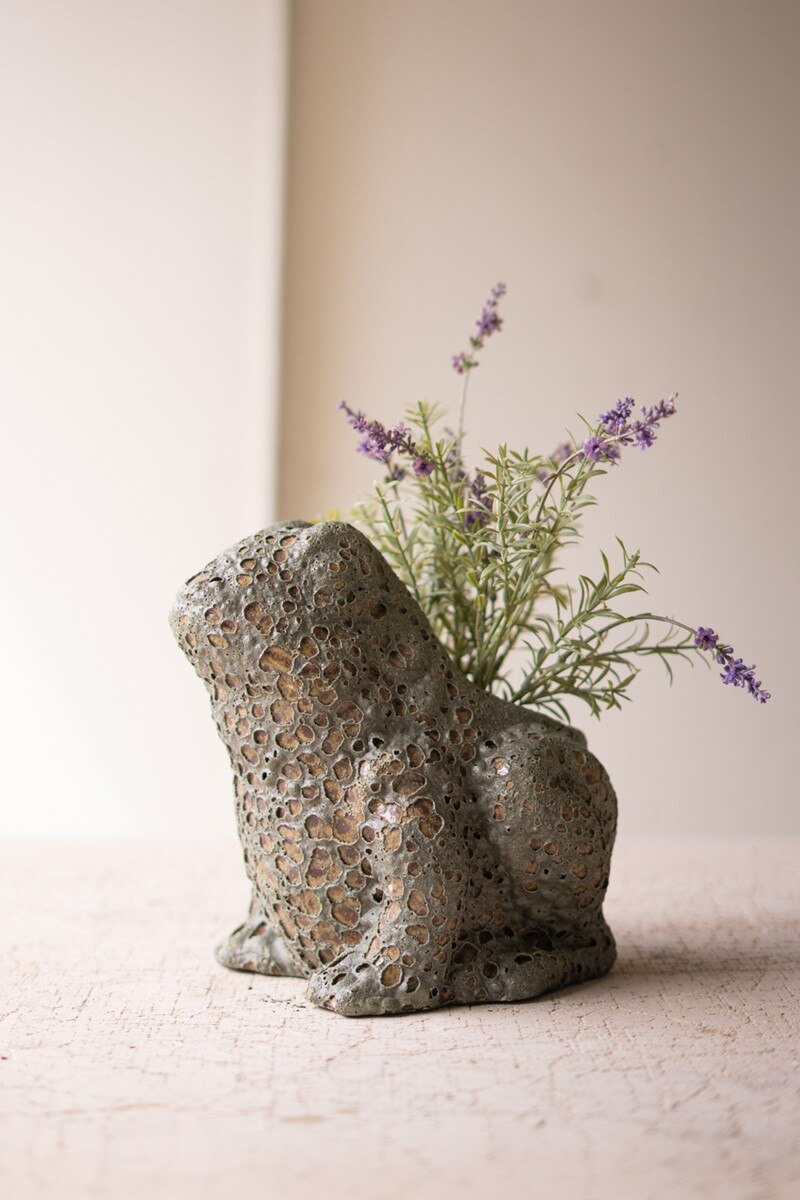 Terracotta Frog Planter with Rustic Glaze