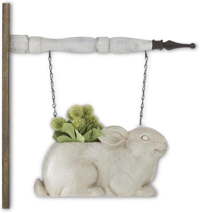 11.5 Inch Tan Faux Stone Resin Rabbit Planter Arrow Replacement