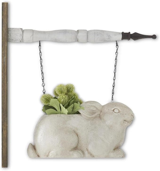 11.5 Inch Tan Faux Stone Resin Rabbit Planter Arrow Replacement