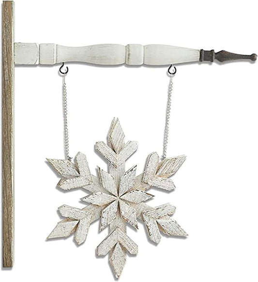 11 Inch Whitewashed Double Sided Wood Snowflake Arrow Replacement