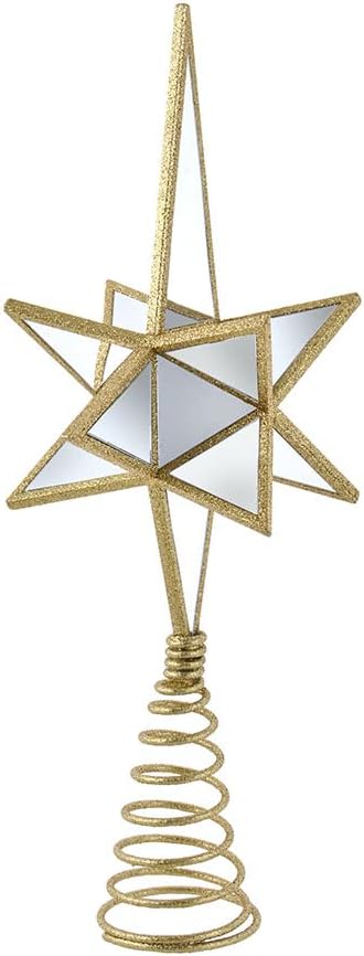 13.5-Inch Mirror Narrow Gold Star Tree Topper