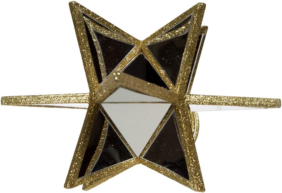 13.5-Inch Mirror Narrow Gold Star Tree Topper
