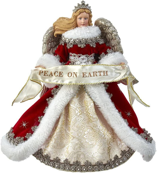 10-Inch Fabriche Regal Red Angel Treetop
