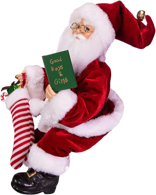 16-Inch Kringle Klaus Book And Stocking Santa