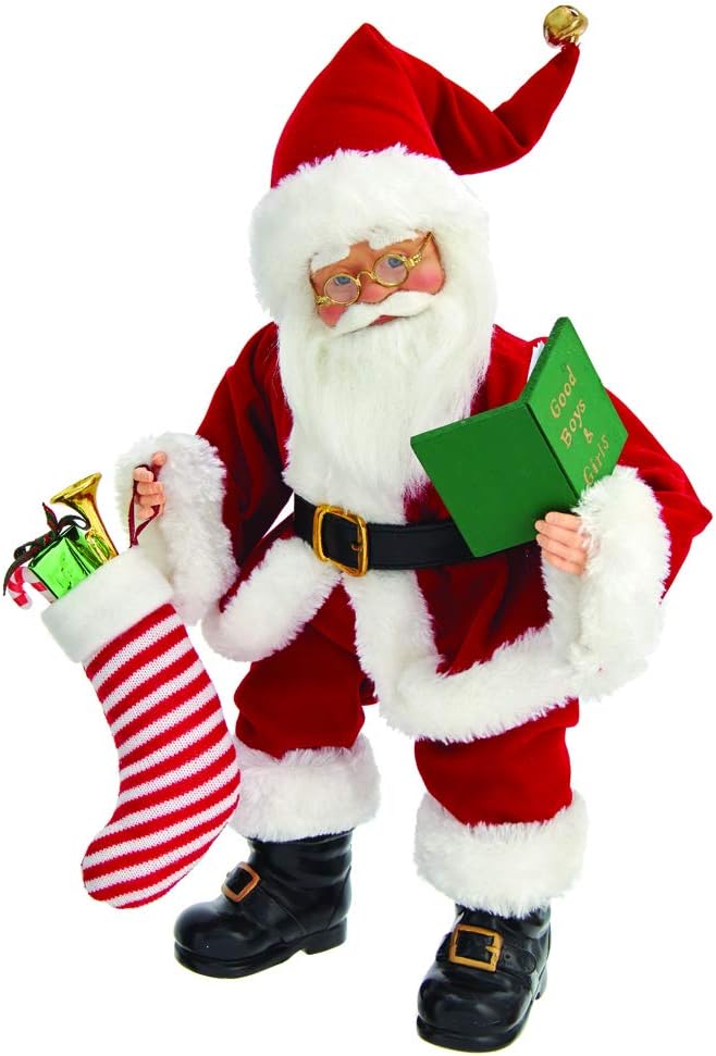 16-Inch Kringle Klaus Book And Stocking Santa