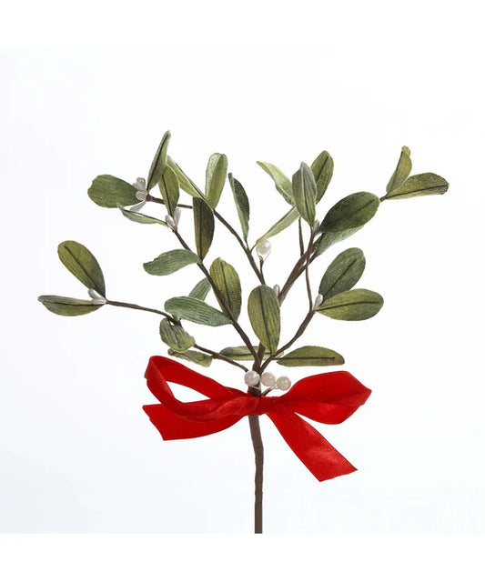 Mistletoe With Red Bow Pick