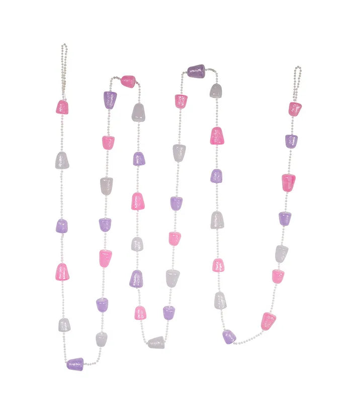 Pink, Purple And White Glittered Gum Drop Garland