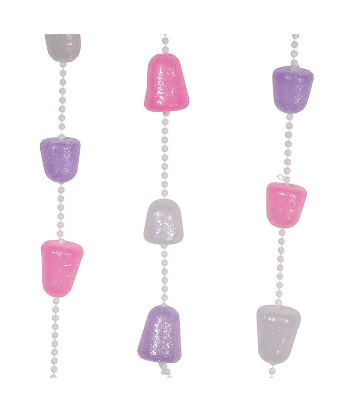Pink, Purple And White Glittered Gum Drop Garland