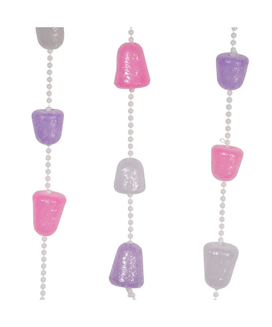 Pink, Purple And White Glittered Gum Drop Garland