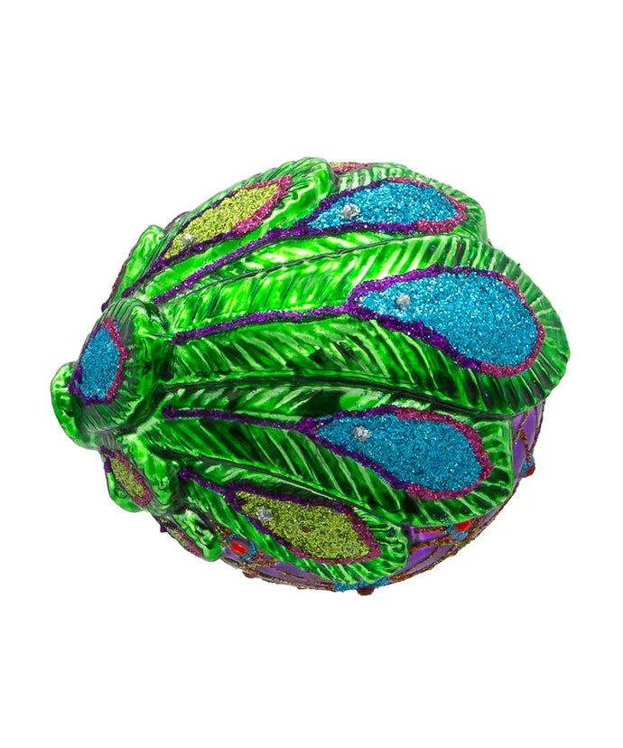Peacock Glass Ball Ornament