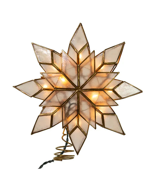 9.25" UL 10-Light Capiz Clear Star Treetop
