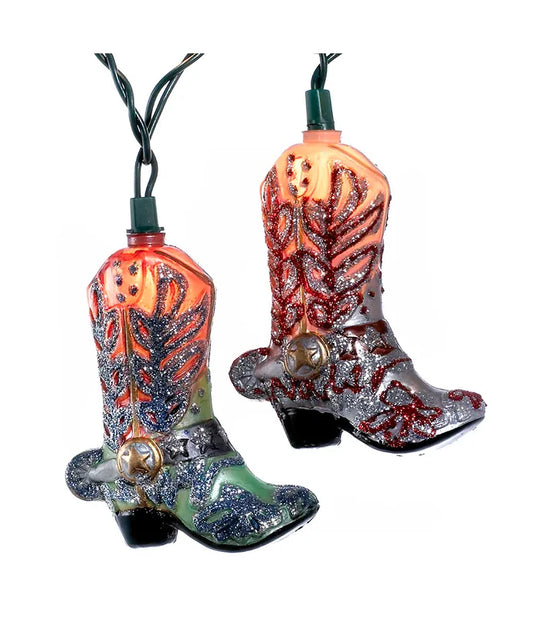 9' UL 10L Cowboy Boots With Glitter Light Set