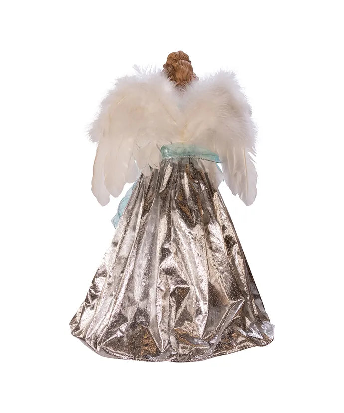 16" UL 10-Light Silver And Blue Angel Treetop