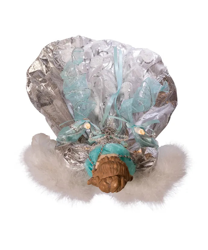 16" UL 10-Light Silver And Blue Angel Treetop