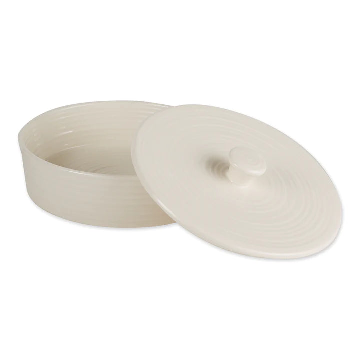 White Stoneware 8in Tortilla Warmer