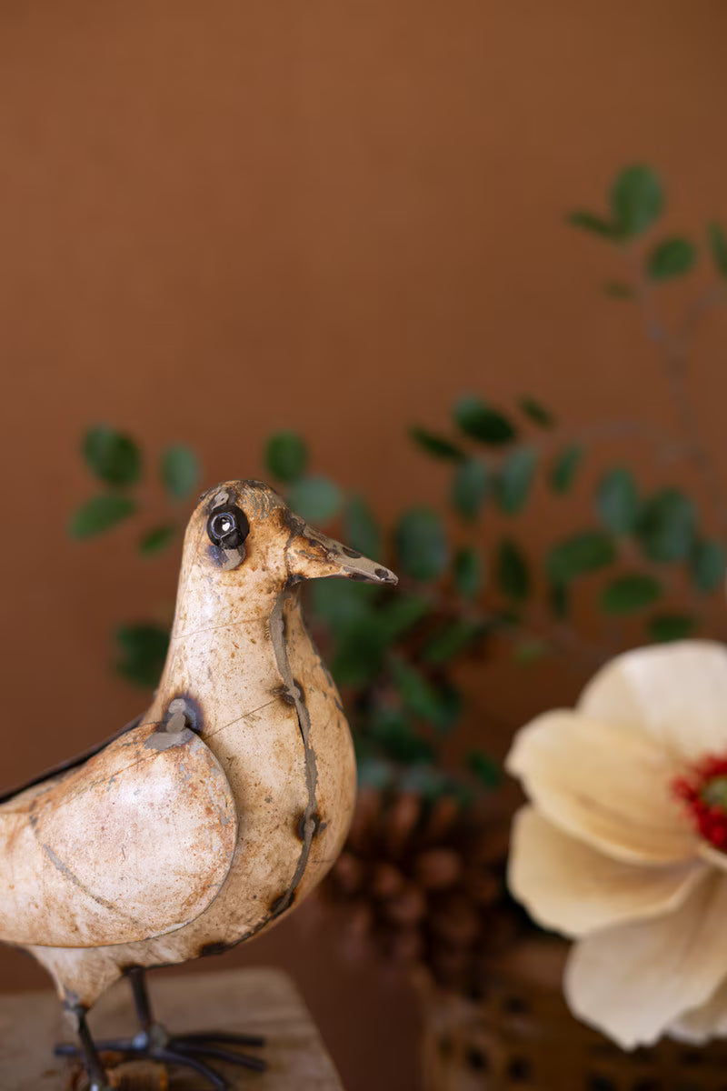Set of 2 Recycled Metal Pigeons