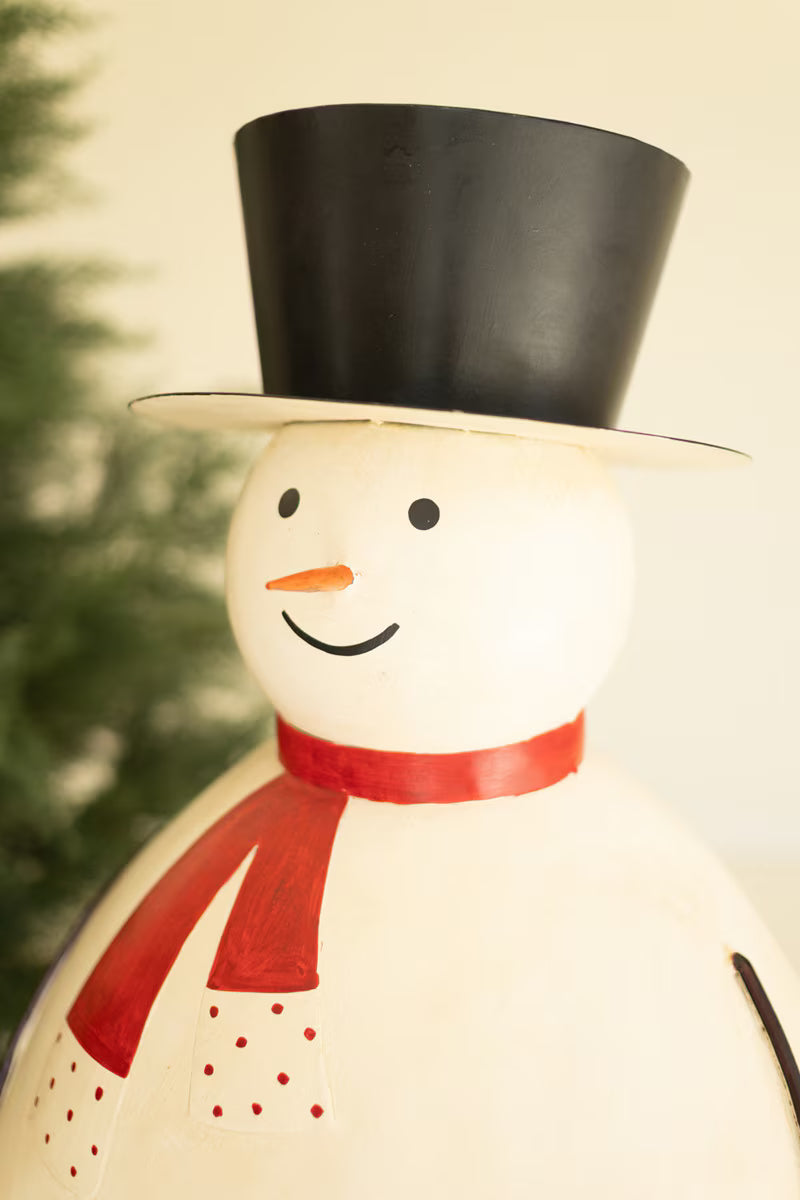 Large Painted Metal Snowman